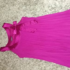 Dress Barn Size 4 hot pink pleated sleeveless.